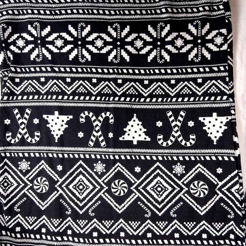 The Children's Place Holiday Family Pajamas Sz 10 Black White Christmas